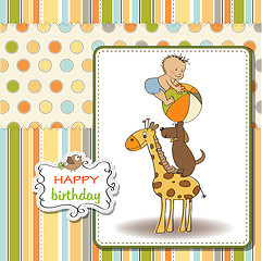 Image showing funny cartoon birthday greeting card