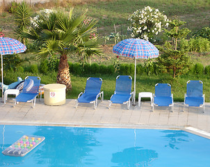 Image showing View of a swimming pool