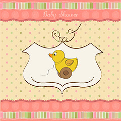 Image showing welcome card with duck toy