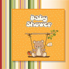 Image showing baby greeting card with teddy bear