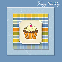 Image showing birthday card with cupcake