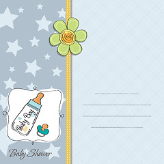 Image showing baby announcement card with milk bottle and pacifier