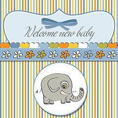 Image showing new baby boy announcement card