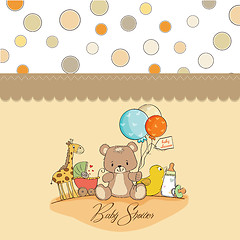 Image showing baby shower card with toys