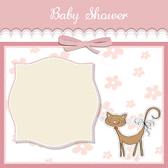 Image showing new baby shower card with cat