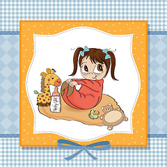 Image showing little baby girl play with her toys