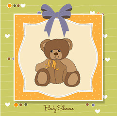 Image showing welcome baby card with teddy bear
