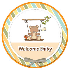 Image showing baby greeting card with teddy bear