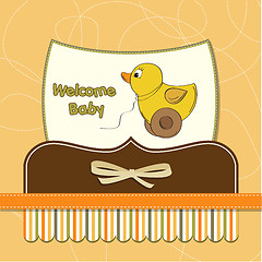 Image showing welcome card with duck toy