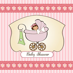 Image showing baby girl announcement card