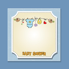 Image showing baby boy shower card