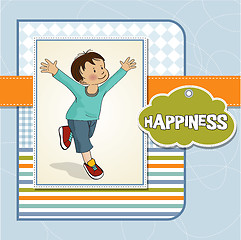 Image showing happy little boy who runs