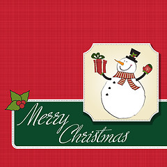 Image showing Christmas greeting card with snowman