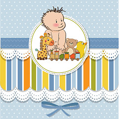 Image showing baby boy shower card