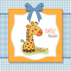 Image showing welcome baby card with giraffe