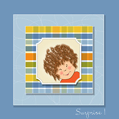 Image showing greeting card with curly girl