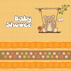 Image showing baby greeting card with teddy bear