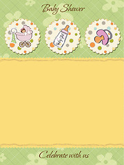Image showing cute baby girl shower card