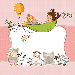 Image showing baby girl shower card