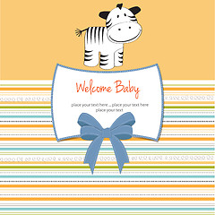 Image showing cute baby shower card with zebra