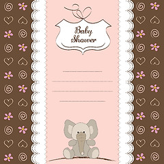 Image showing romantic baby girl announcement card