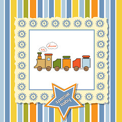 Image showing baby  shower card with toy train