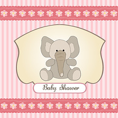 Image showing romantic baby girl announcement card