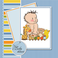 Image showing baby boy shower card