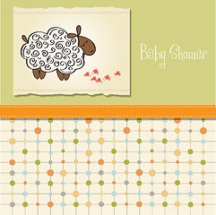 Image showing cute baby shower card with sheep