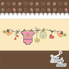 Image showing baby girl shower card