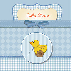 Image showing welcome card with duck toy