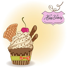 Image showing Birthday cupcake