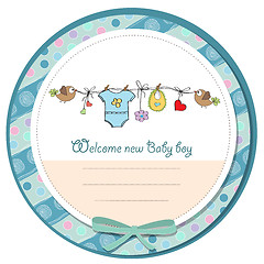 Image showing baby boy shower card