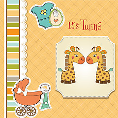 Image showing baby twins shower card