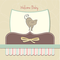 Image showing new baby shower card with cat