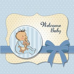 Image showing romantic baby boy shower card