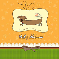 Image showing funny shower card with long dog