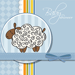 Image showing cute baby shower card with sheep