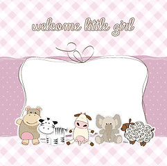 Image showing baby girl shower card