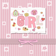 Image showing baby girl shower card