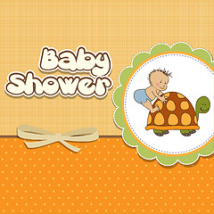 Image showing funny baby boy announcement card