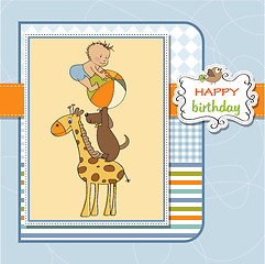 Image showing funny cartoon birthday greeting card