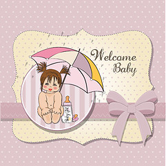 Image showing baby girl shower card