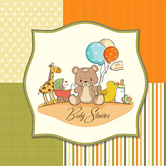 Image showing baby shower card with toys