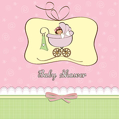 Image showing baby girl announcement card