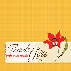 Image showing thank you greeting card with flower