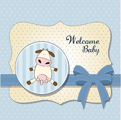 Image showing welcome baby card with cow