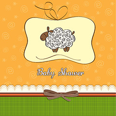 Image showing cute baby shower card with sheep