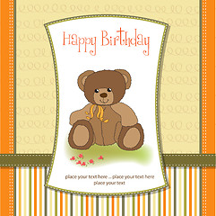 Image showing birthday card with teddy