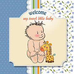 Image showing baby boy shower card